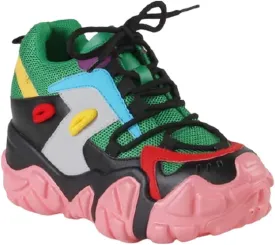 Anthony Wang Lace Up Hidden Wedge Sneakers for Women's