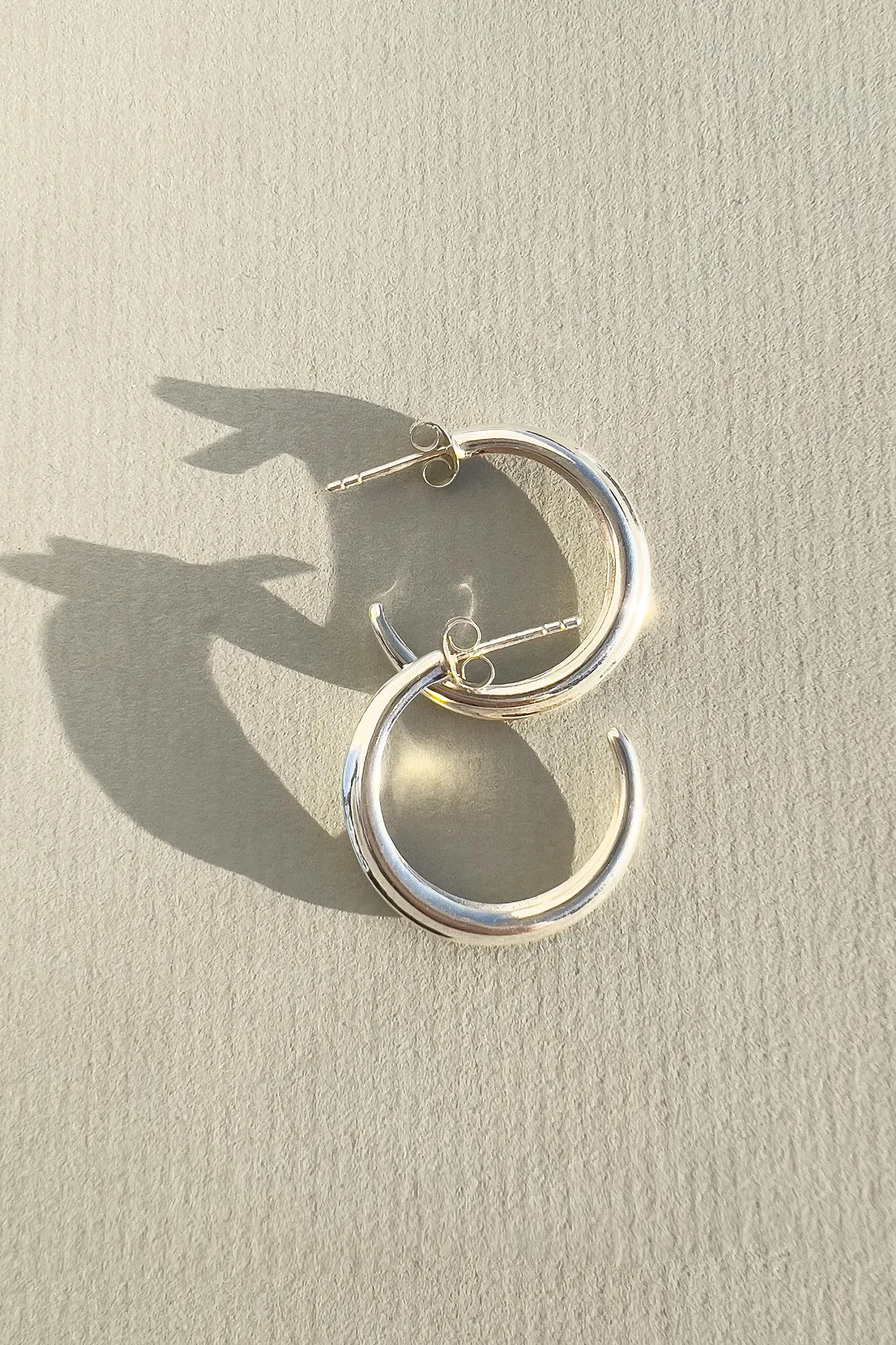 Crescent Hoops Silver Medium