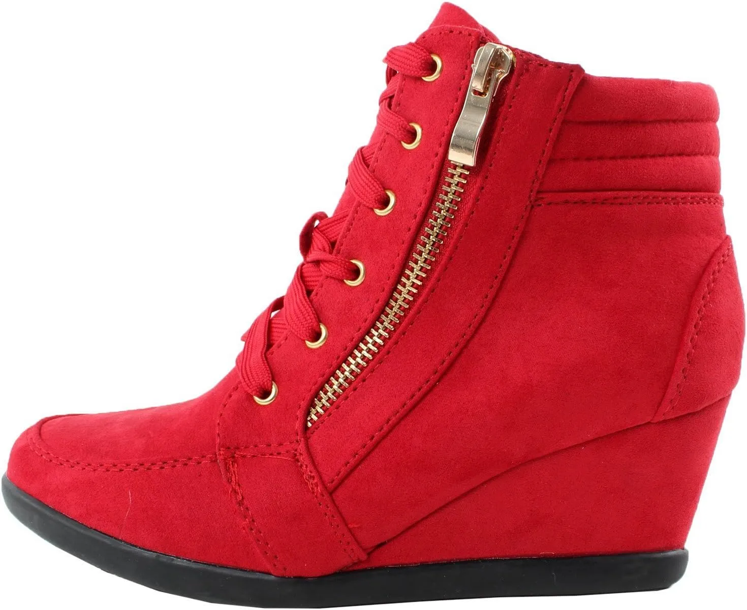 Forever Link Women's Lace Up Fashion Wedge