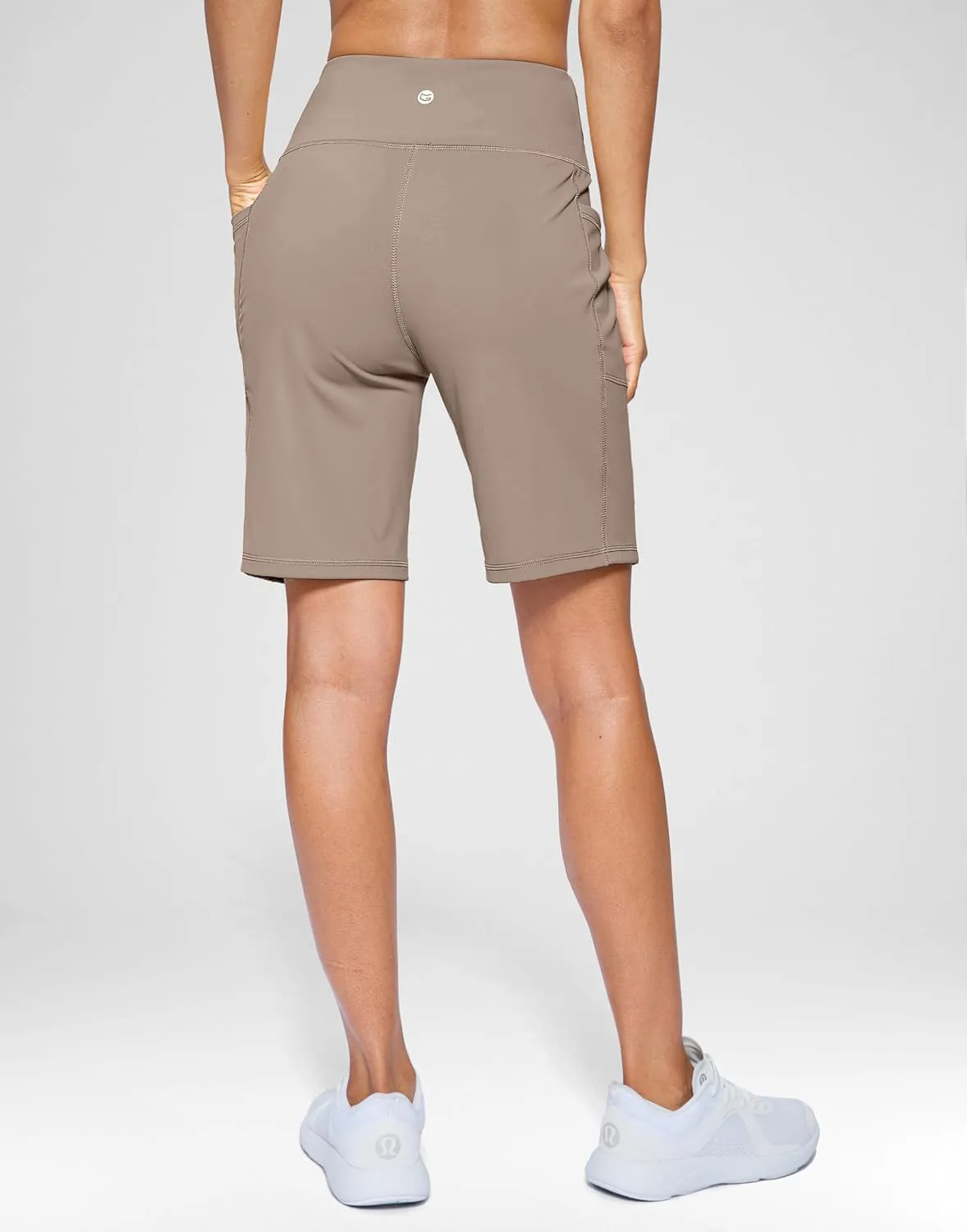G Gradual Women's 9" Bermuda Long Shorts with Pockets High Waisted Athletic Knee Length Shorts for Women Walking Workout