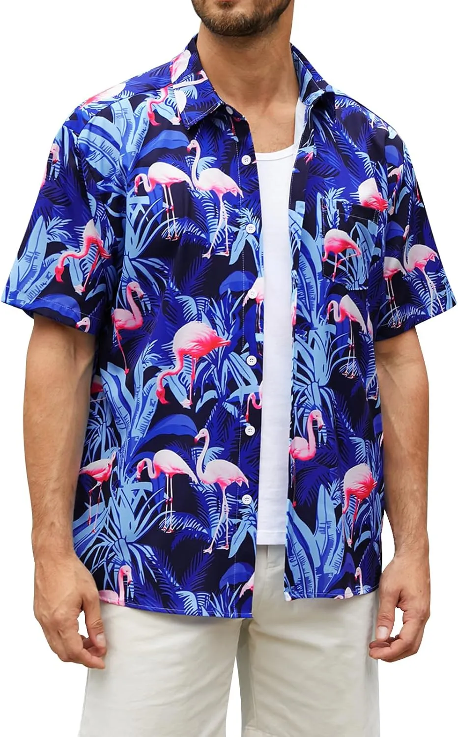 Hardaddy Men's Hawaiian Shirt Short Sleeves Printed Button Down Summer Beach Casual Shirts