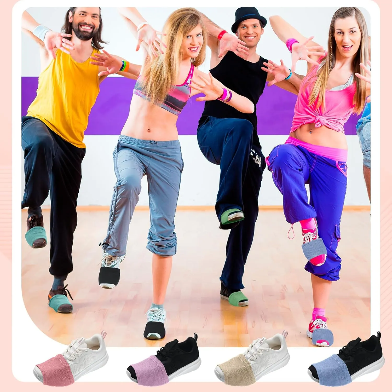 Haysandy 8 Pairs Dance Shoe Covers Over Shoes Socks for Dancer Women