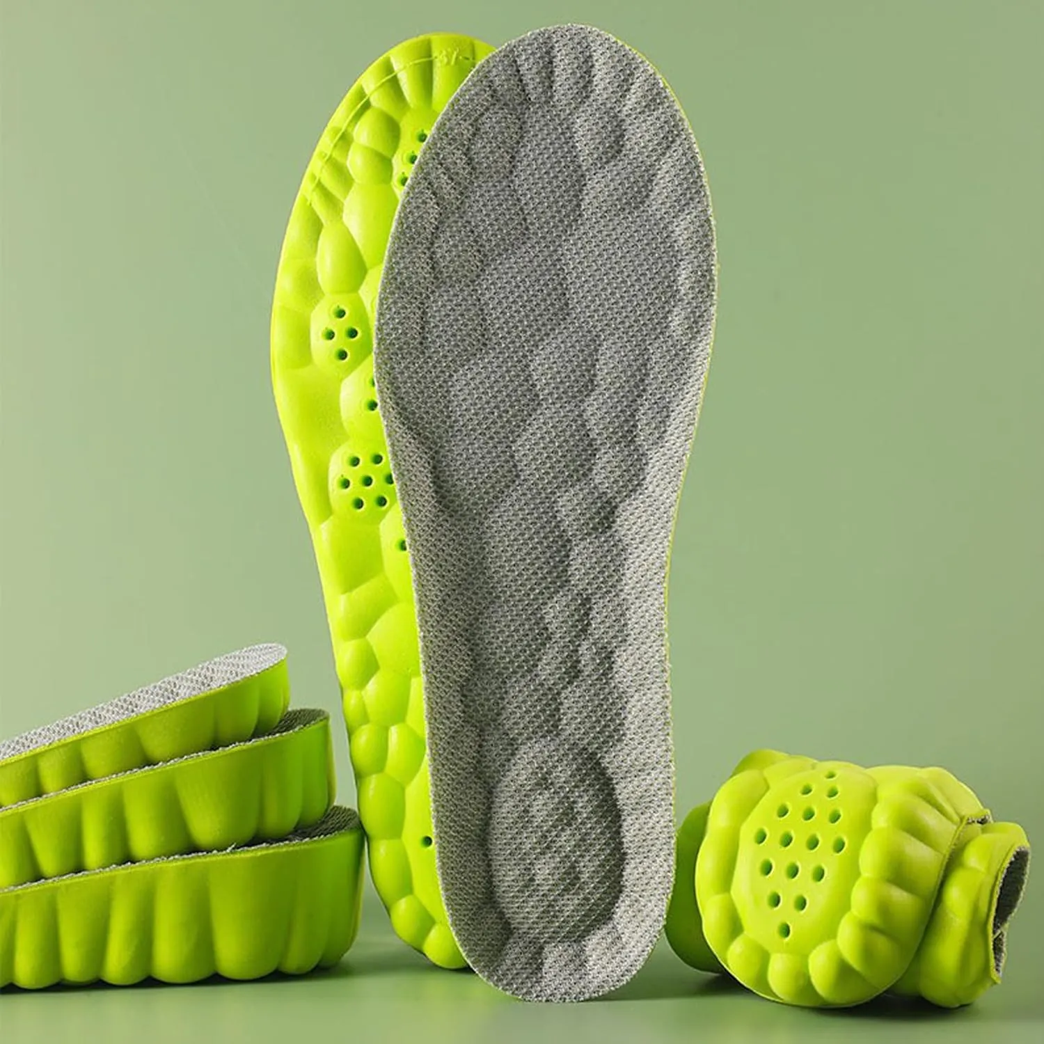 Height Increase Insoles-Elevator Insoles for Men Wowen-4D Cloud Insoles-Super Soft Comfort Memory Foam Heel Lift Inserts (Green | Heel Height: 3.5 Cm, Men: US 8-12)