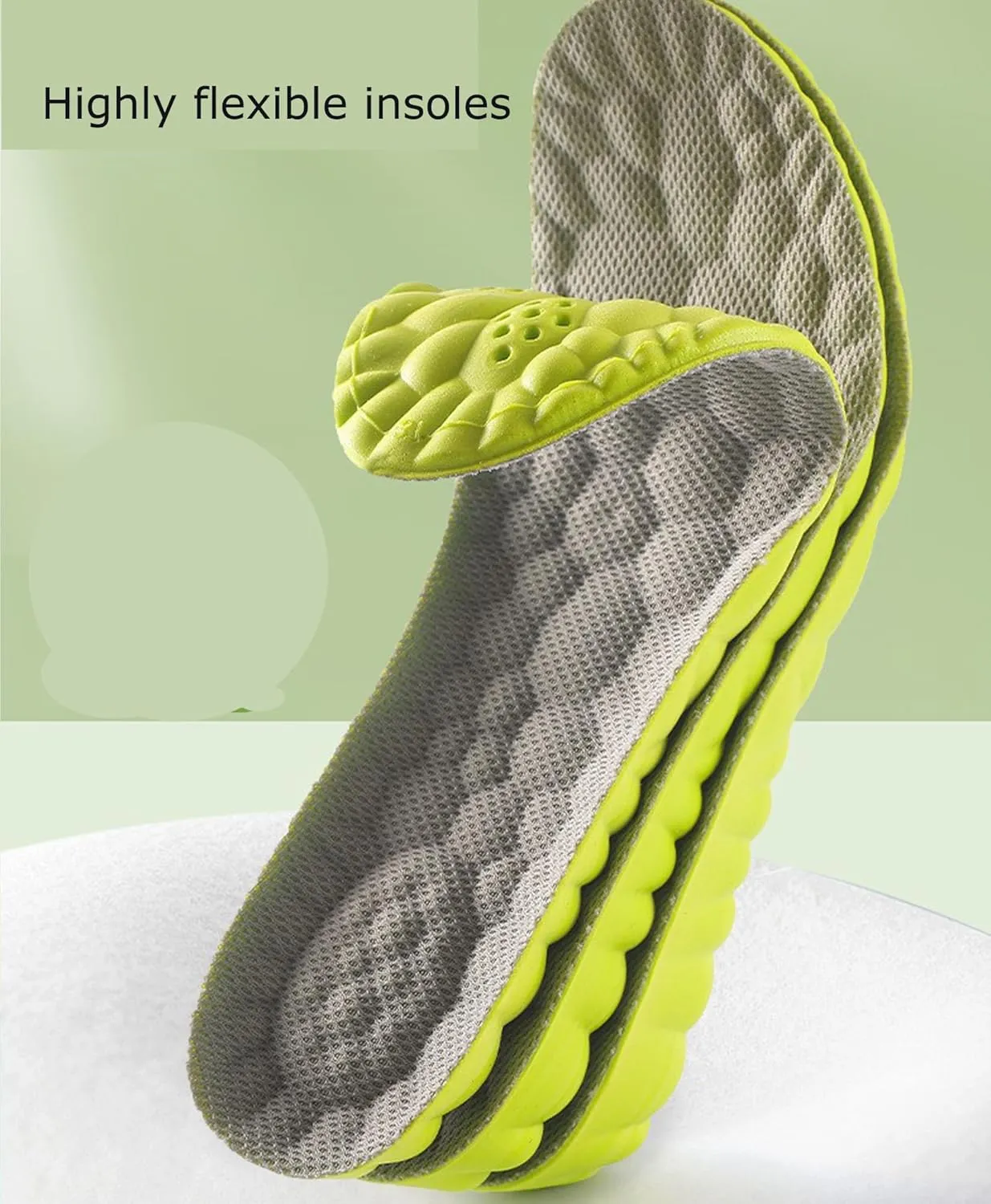 Height Increase Insoles-Elevator Insoles for Men Wowen-4D Cloud Insoles-Super Soft Comfort Memory Foam Heel Lift Inserts (Green | Heel Height: 3.5 Cm, Men: US 8-12)