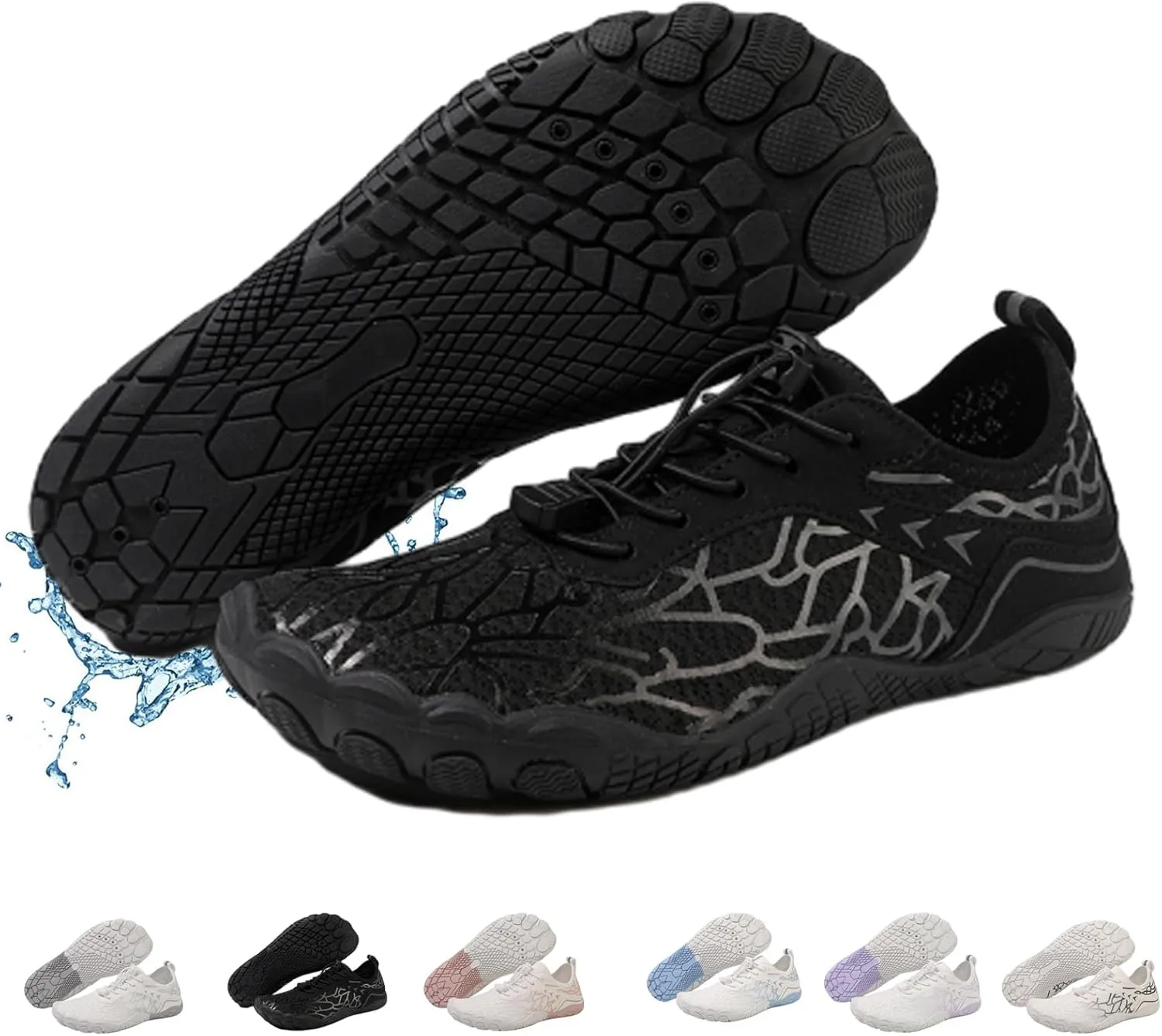 Hike Barefoot Footwear Women Men, Breathable Grounded Athletic Anti-Slip Shoes, Wide Toe Box Walking Beach Sneakers