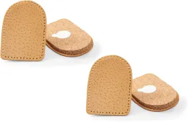 Kaps  Cork & Leather Heel Lifts (2 Pck)  Twin Pack Self-Adhesive Insoles for Shock Absorption, Achilles Tendonitis Relief & Comfort, Vegetable Tanned  for Daily Use by Men