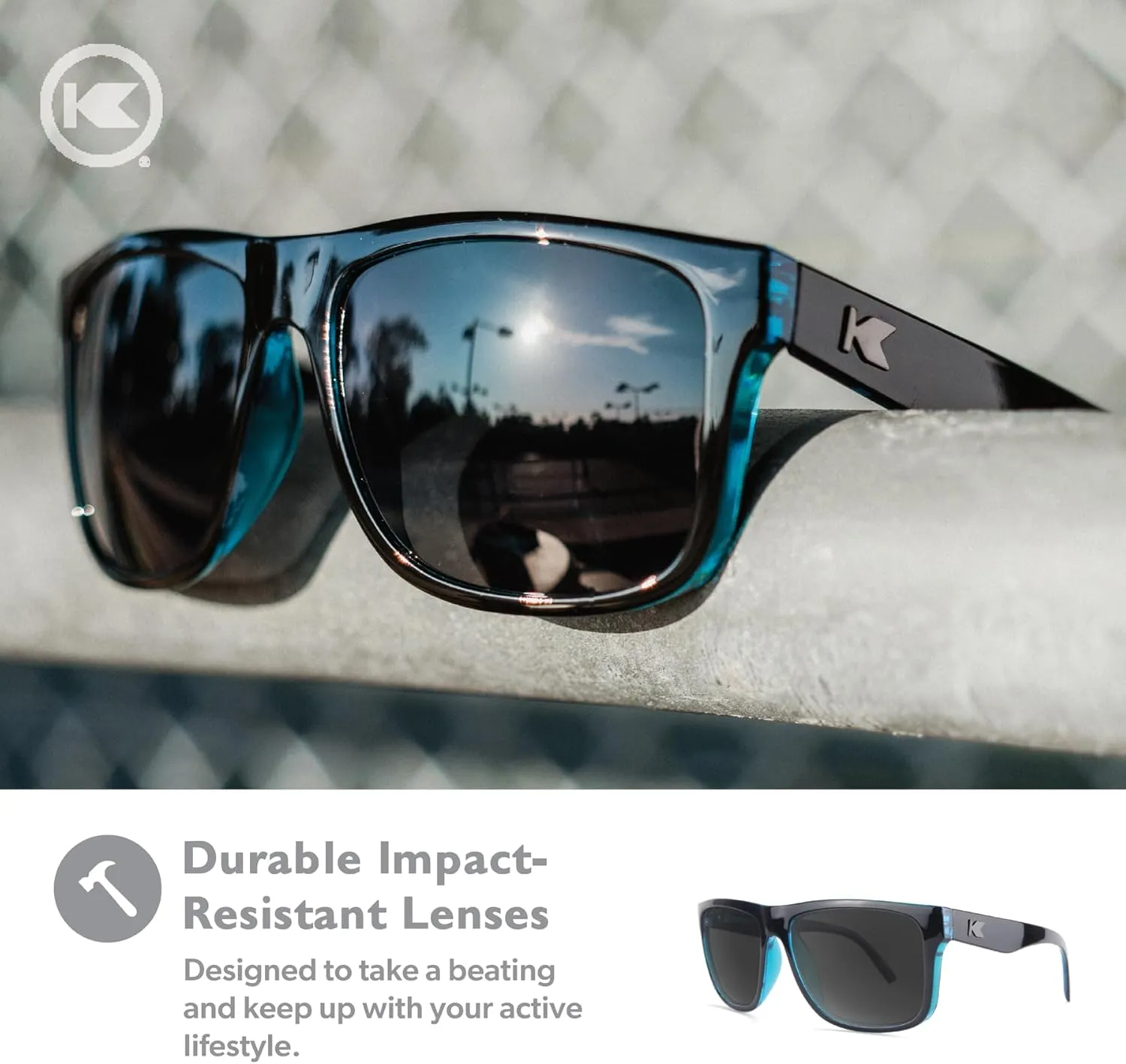 Knockaround Torrey Pines and Sport Polarized Sunglasses for Men & Women - Impact Resistant Lenses & Full UV400 Protection