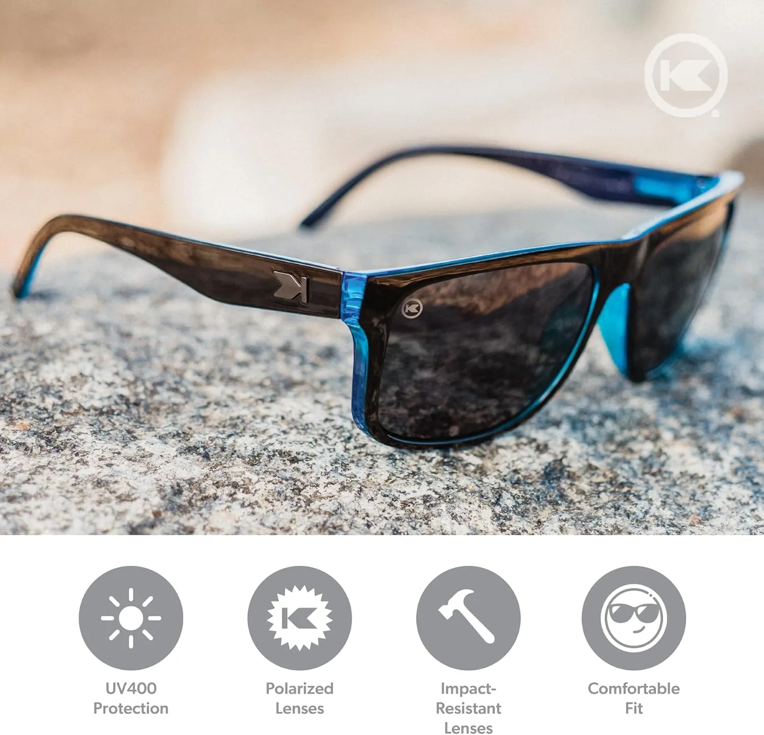 Knockaround Torrey Pines and Sport Polarized Sunglasses for Men & Women - Impact Resistant Lenses & Full UV400 Protection