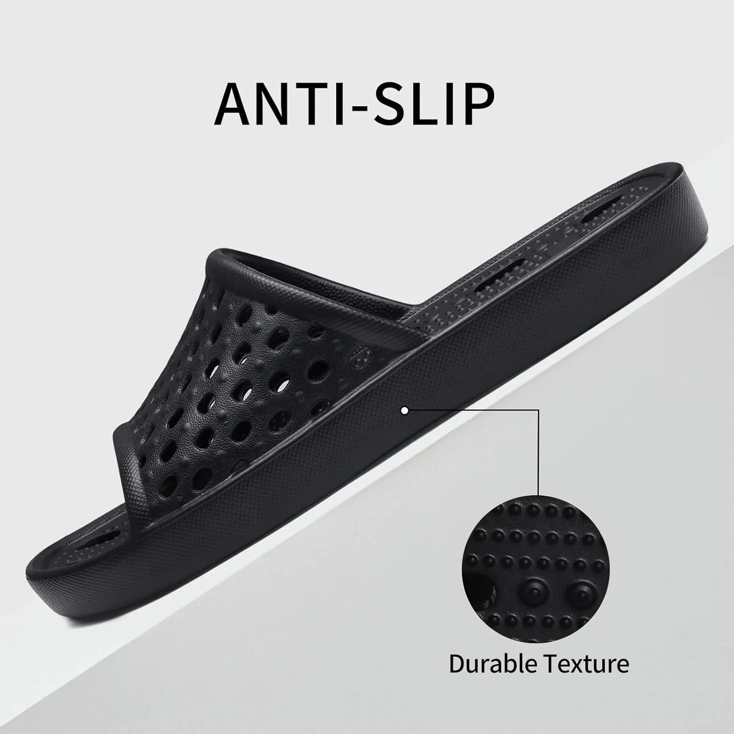 Litfun Shower Shoes for Women Non-Slip Quick Dry Shower Slippers Lightweight Pool Sandals with Drain Holes for College Dorm, Beach, Bathroom & Gym