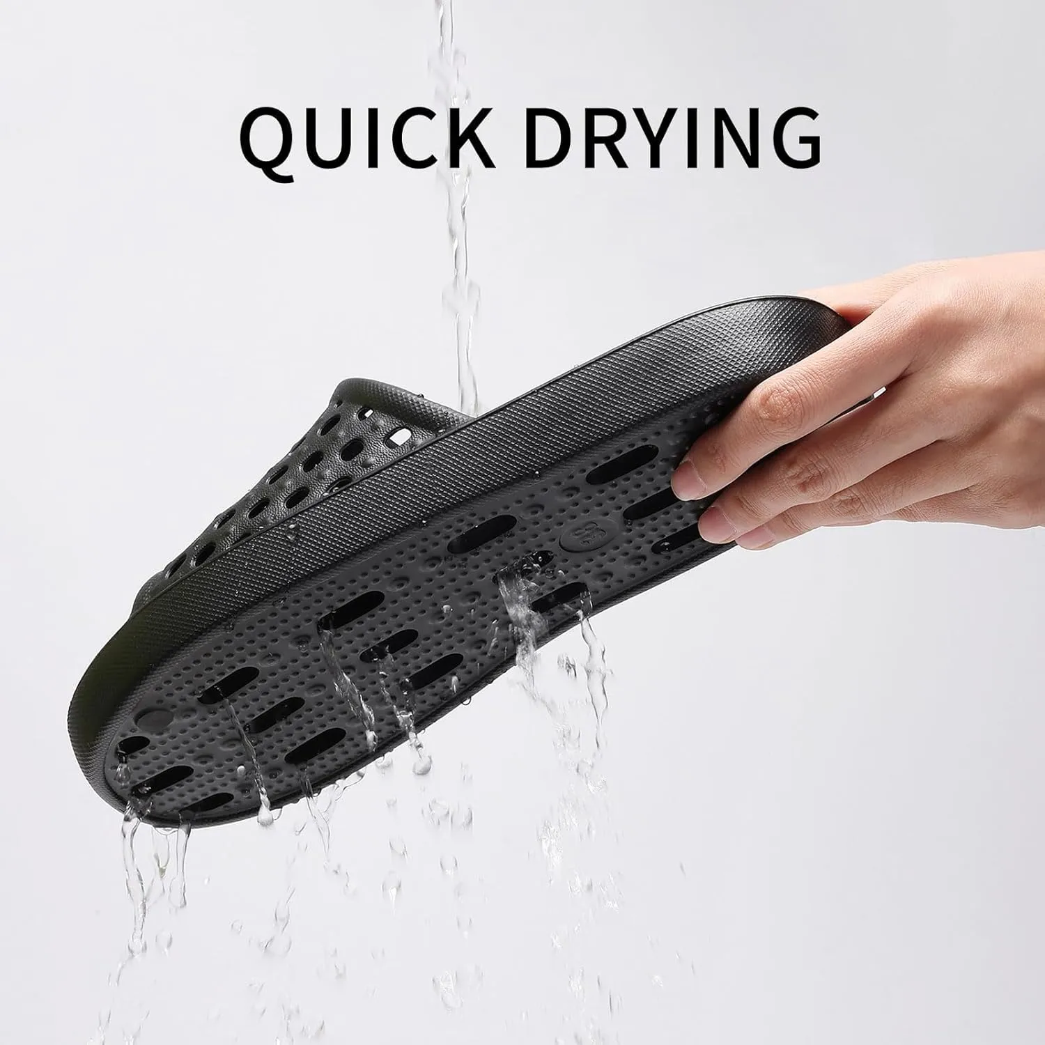 Litfun Shower Shoes for Women Non-Slip Quick Dry Shower Slippers Lightweight Pool Sandals with Drain Holes for College Dorm, Beach, Bathroom & Gym