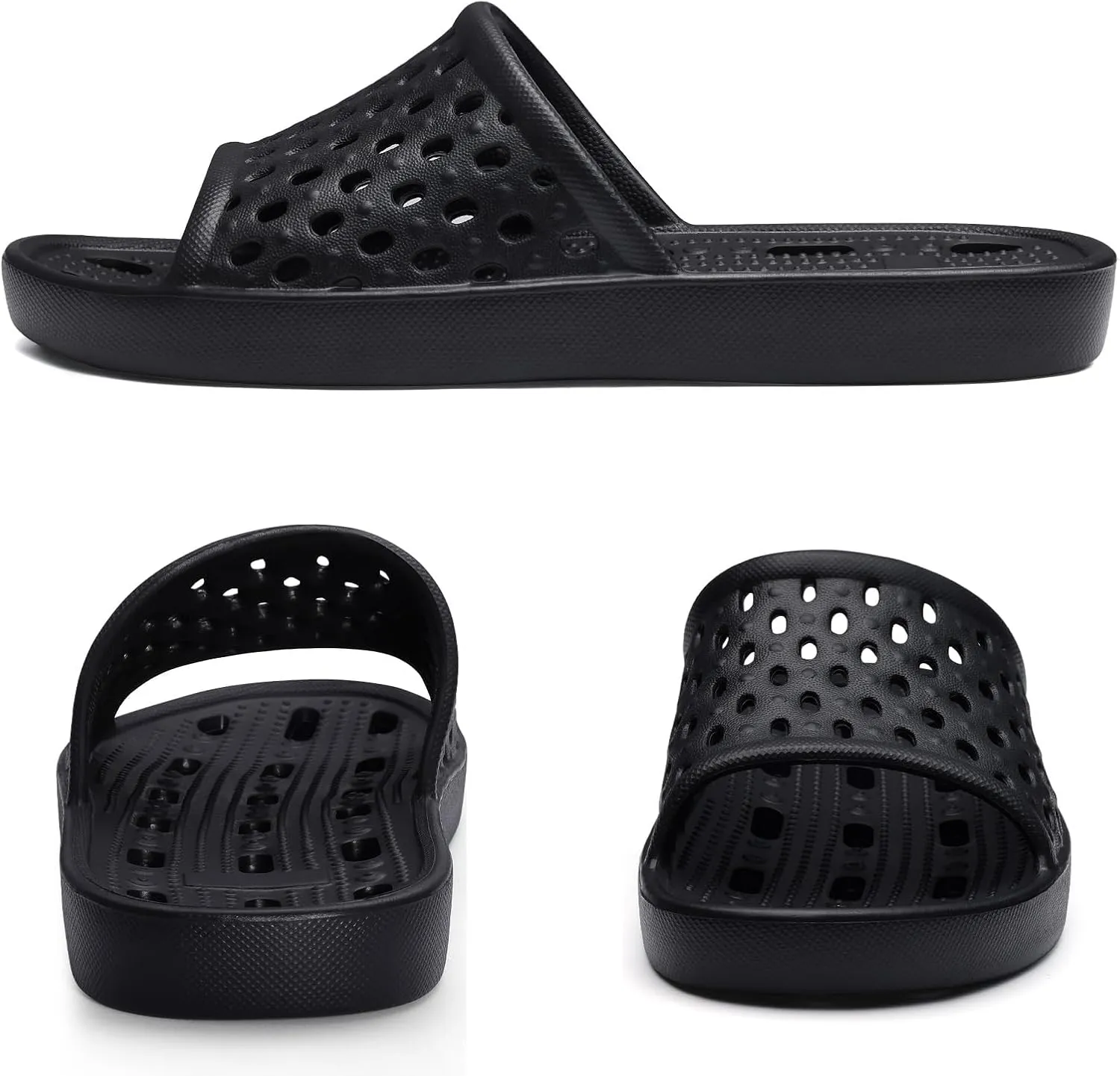 Litfun Shower Shoes for Women Non-Slip Quick Dry Shower Slippers Lightweight Pool Sandals with Drain Holes for College Dorm, Beach, Bathroom & Gym