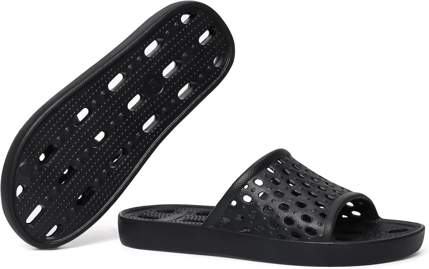 Litfun Shower Shoes for Women Non-Slip Quick Dry Shower Slippers Lightweight Pool Sandals with Drain Holes for College Dorm, Beach, Bathroom & Gym