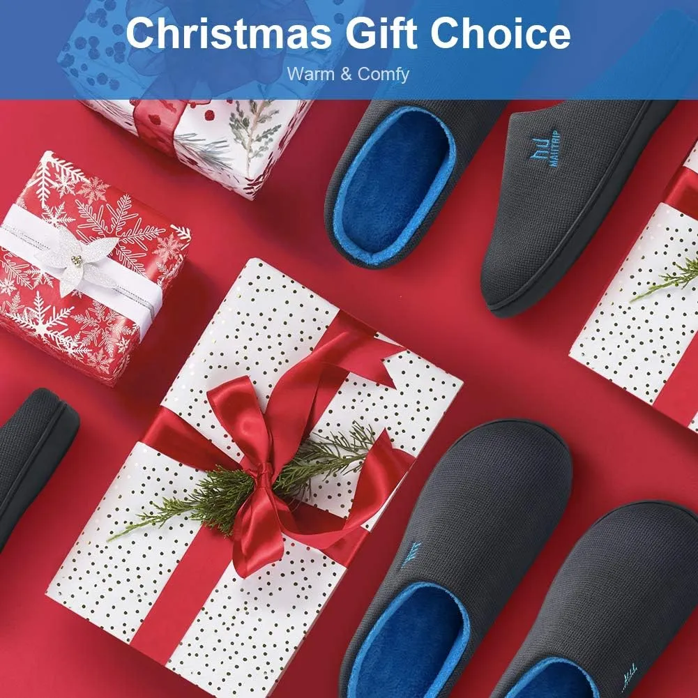 MAIITRIP Men's Cozy Memory Foam House Slippers Non Slip (Size:7-17)