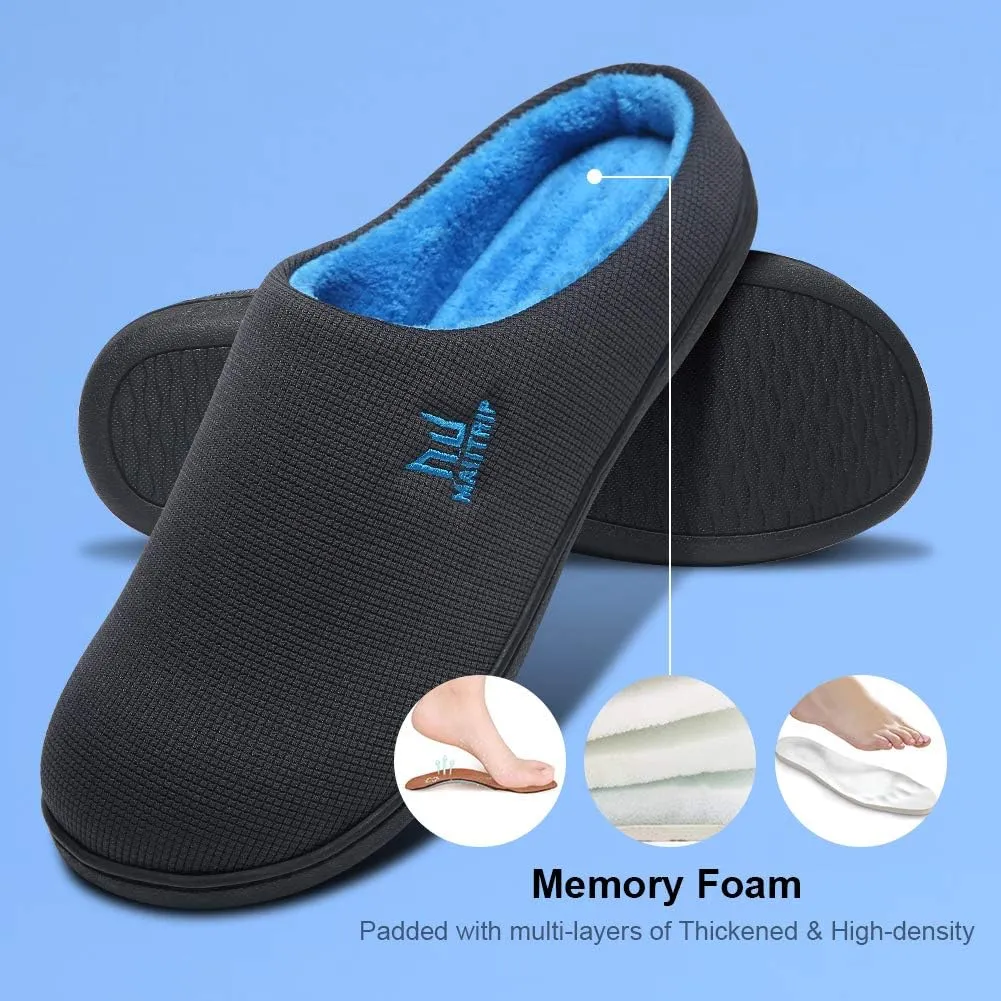 MAIITRIP Men's Cozy Memory Foam House Slippers Non Slip (Size:7-17)