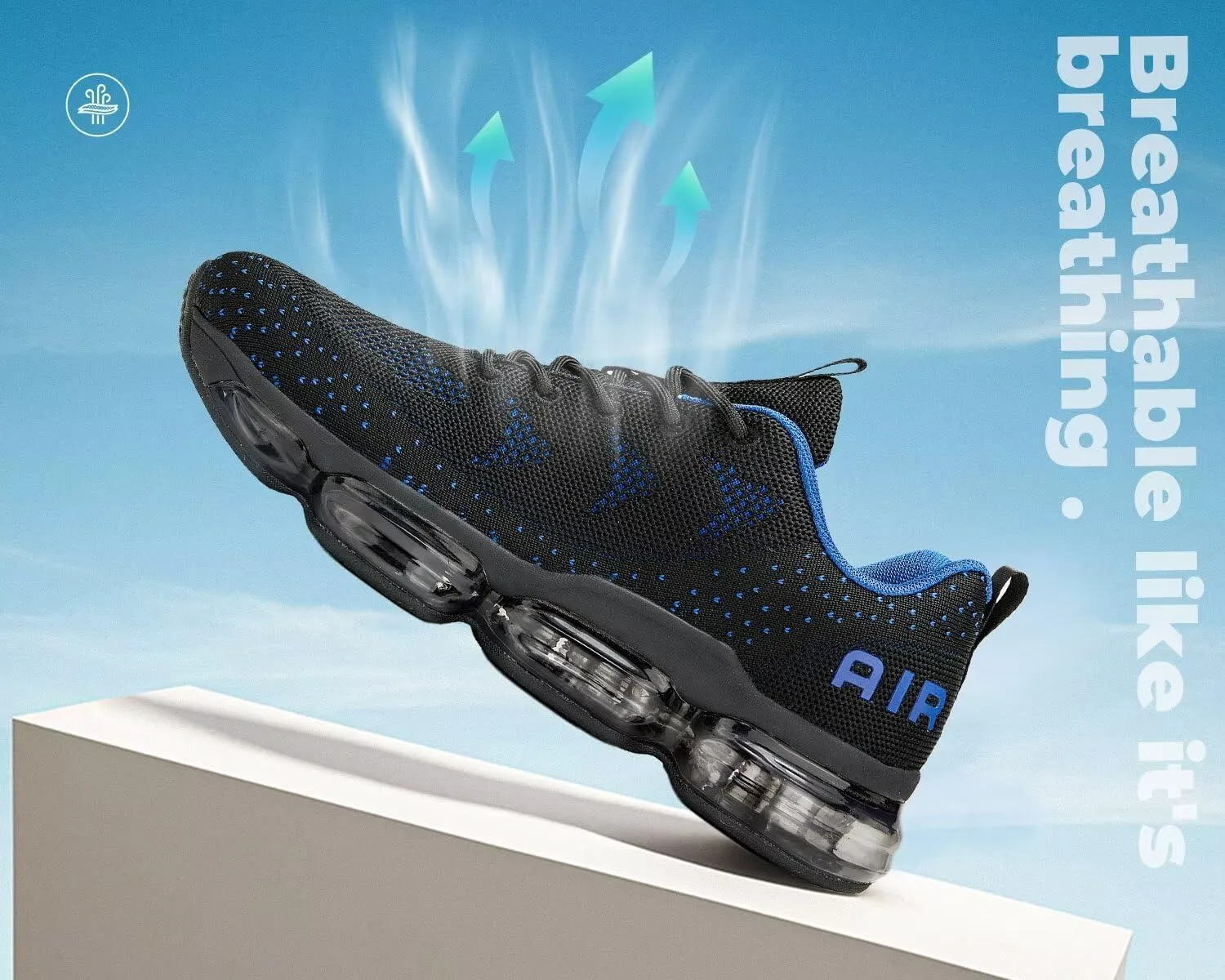 Men's Air Cushion Running Shoes Walking Jogging Fitness Gym Fashion Sneakers Lace Up Casual Comfortable Work Tennis Sport Athletic Trainers