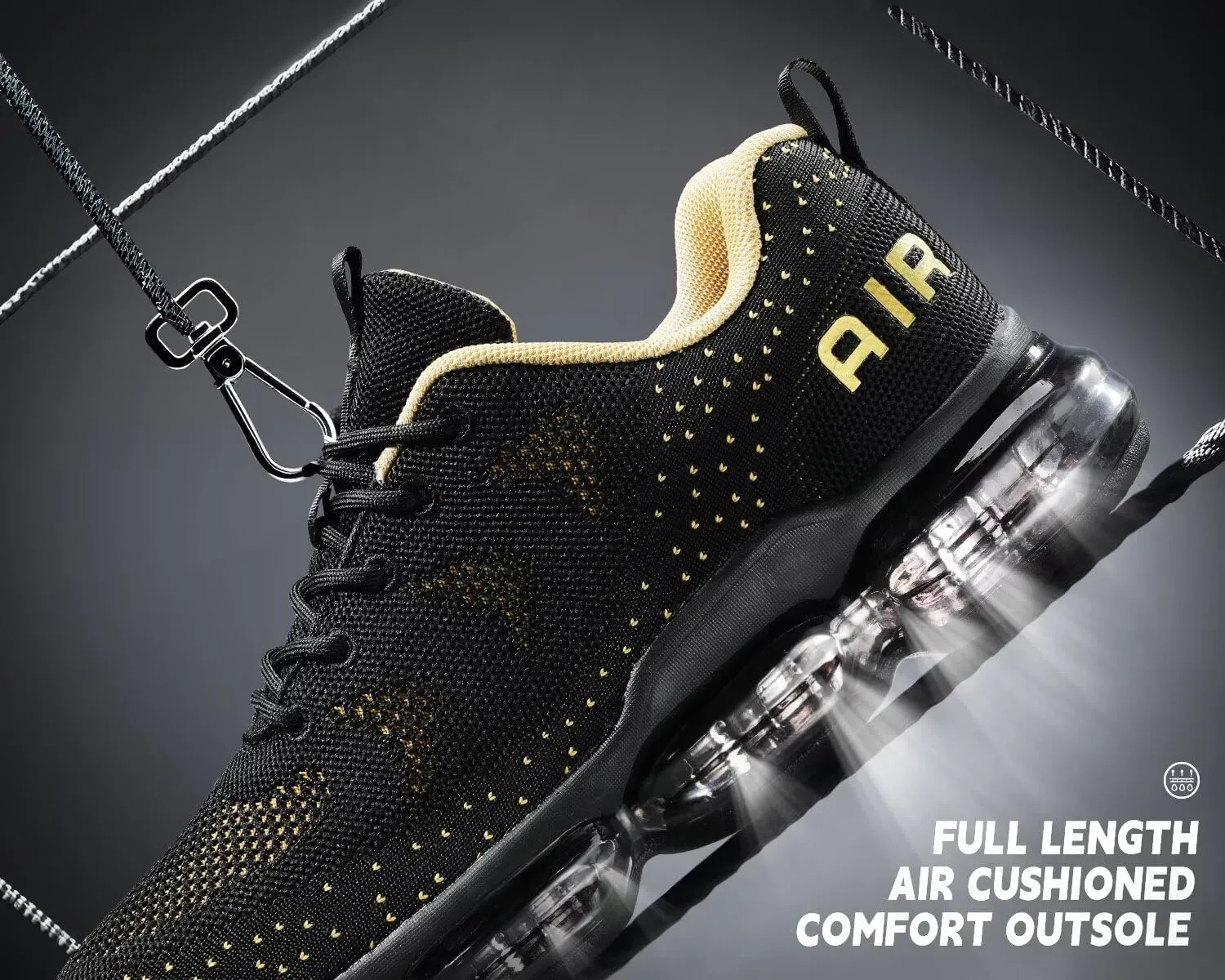Men's Air Cushion Running Shoes Walking Jogging Fitness Gym Fashion Sneakers Lace Up Casual Comfortable Work Tennis Sport Athletic Trainers