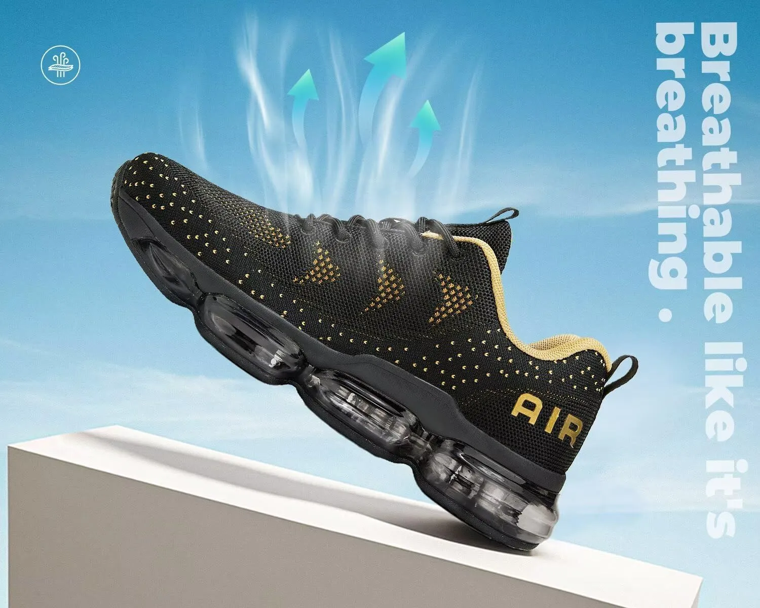 Men's Air Cushion Running Shoes Walking Jogging Fitness Gym Fashion Sneakers Lace Up Casual Comfortable Work Tennis Sport Athletic Trainers