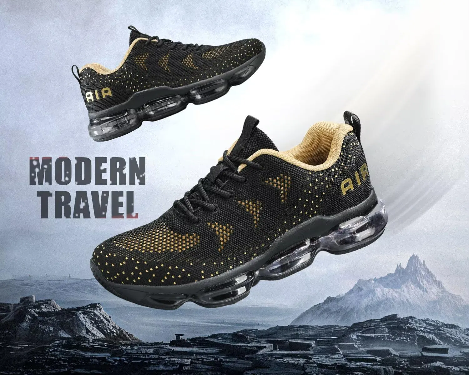 Men's Air Cushion Running Shoes Walking Jogging Fitness Gym Fashion Sneakers Lace Up Casual Comfortable Work Tennis Sport Athletic Trainers