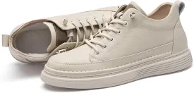 Men's Invisible Height Increasing Elevator Shoes 2.5 Inches Taller Height Sneakers Leather Casual Shoes with Breathable or Plush Lining