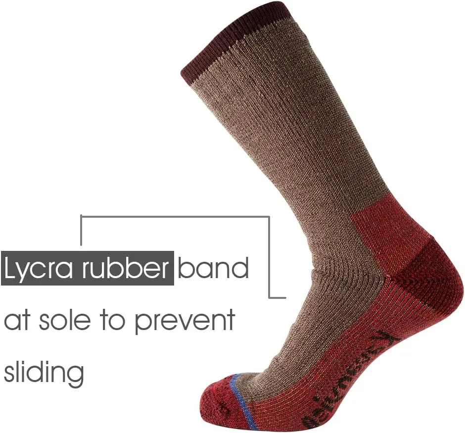Men's Merino Wool Hiking Socks Breathable Athletic Crew Thicken