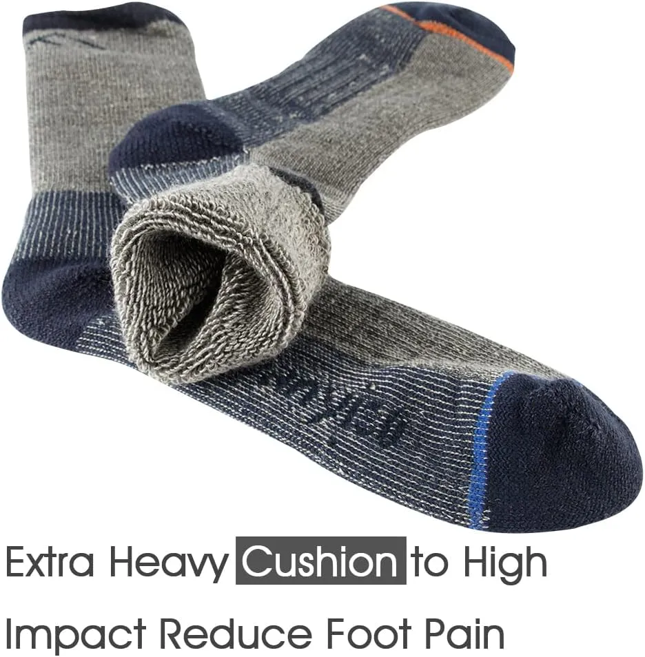 Men's Merino Wool Hiking Socks Breathable Athletic Crew Thicken