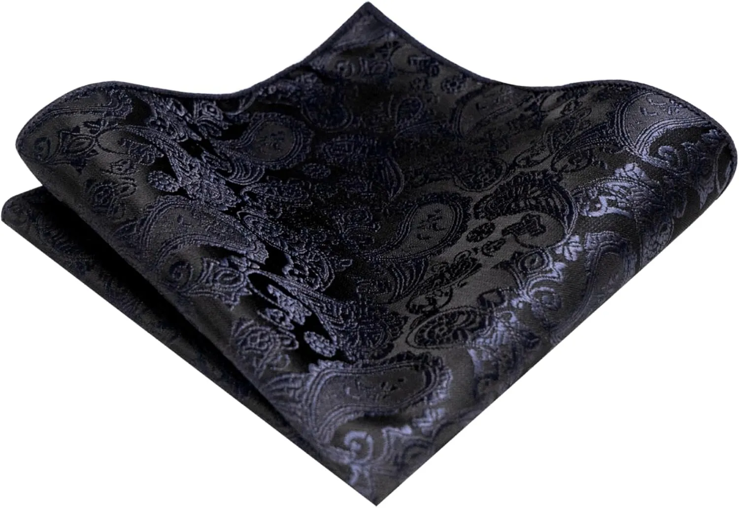 Mens Solid Color Paisley Necktie and Pocket Square with Tie Clip Sets