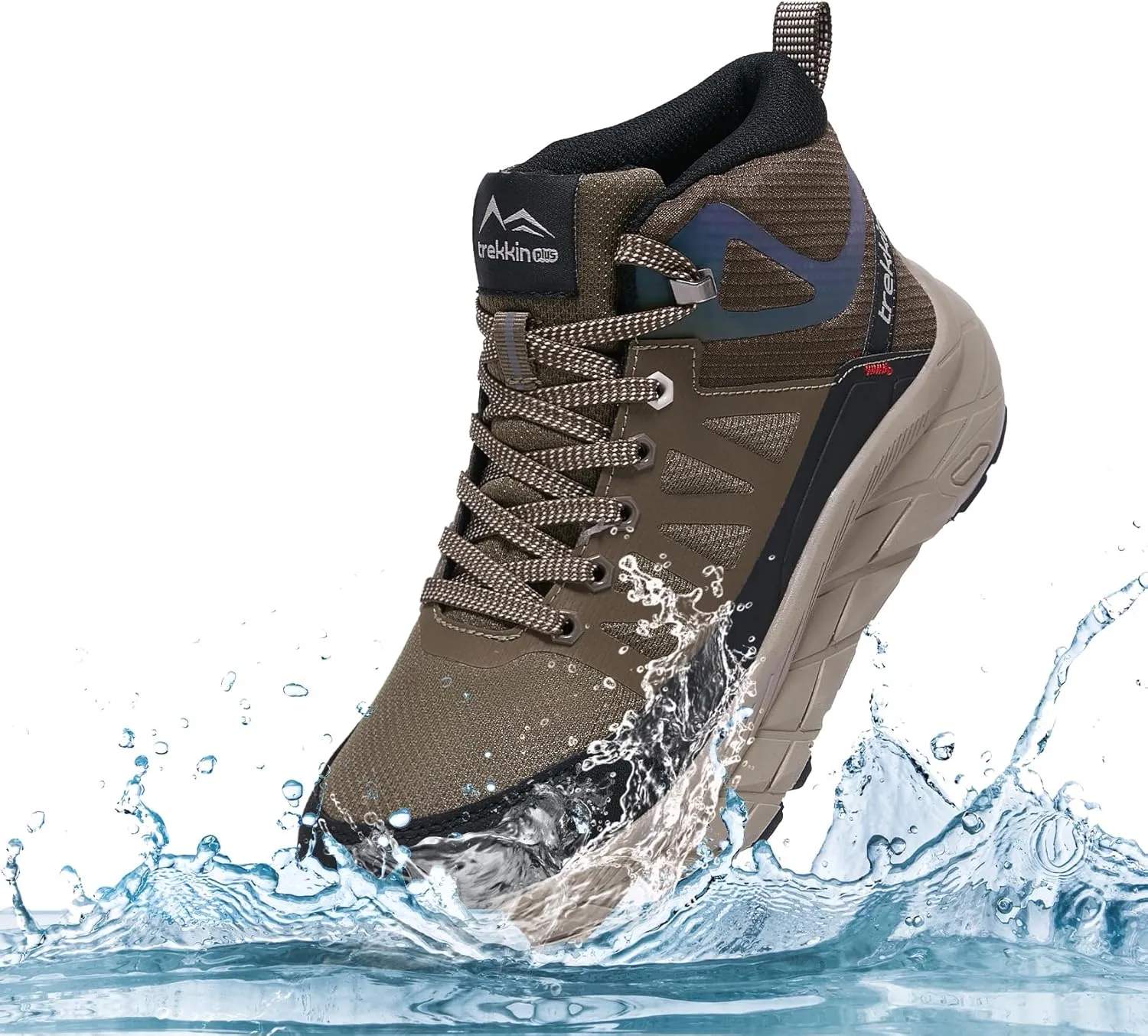 Men's Waterproof Shoes Hiking Trekking Trails Outdoor Lightweight Slip Resistant Cushion Sole Comfortable Work Shoes Walking Boot