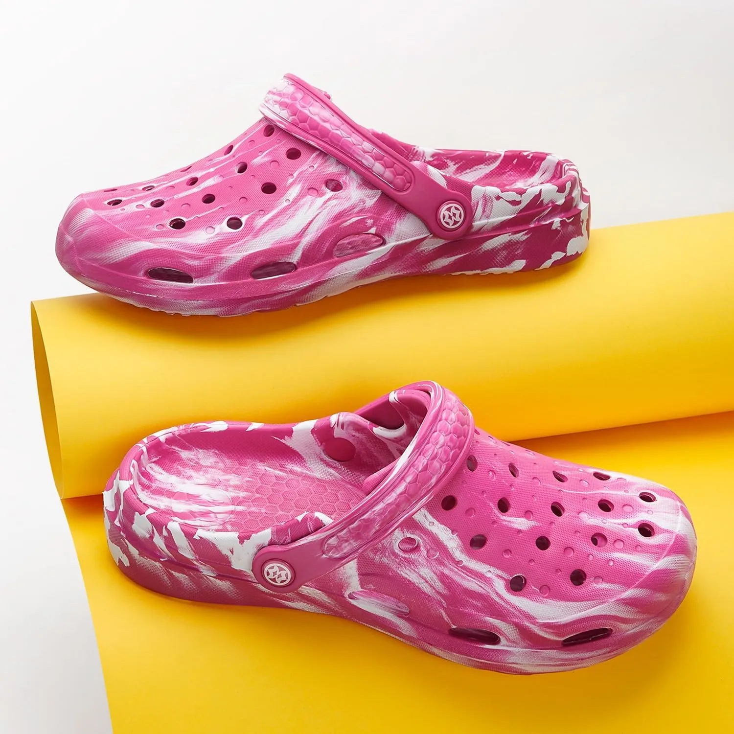 Mens Womens Garden Clogs Shoes with Arch Support Unisex Gardening Slip on Sandals Beach Slippers Shoes Tie-Dye Clog