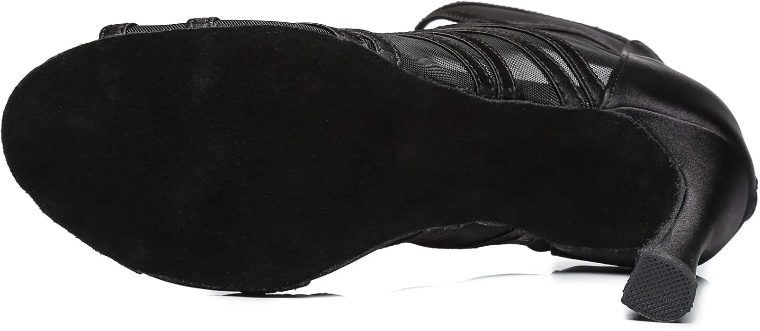 Minishion Dancing Boots Women Latin Ballroom Ankle Dance Shoes Sommer Evening Wedding Party Heeded Sandals