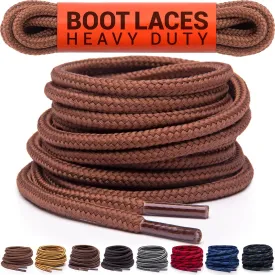 Miscly Round Boot Laces [1 Pair] Heavy Duty and Durable Shoelaces for Boots, Work Boots & Hiking Shoes