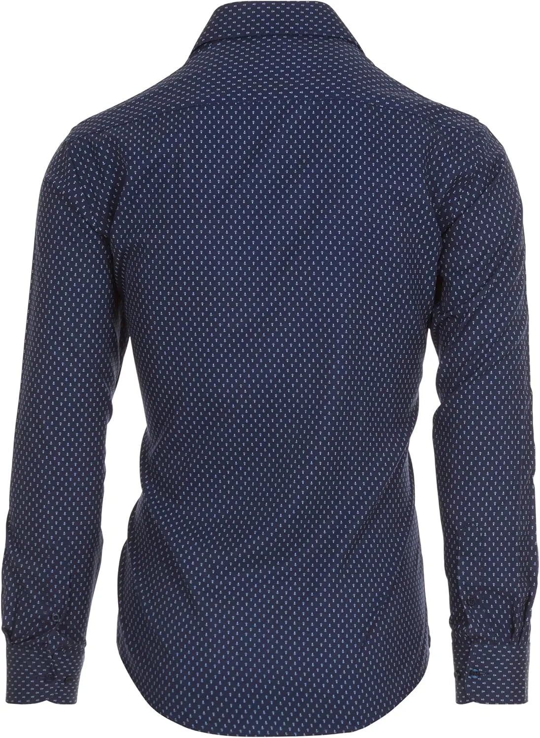 Nautica Slim Fit Mens Dress Shirts Long Sleeve Performance Polyester Fabric Wrinkle Free 4-Way Stretch