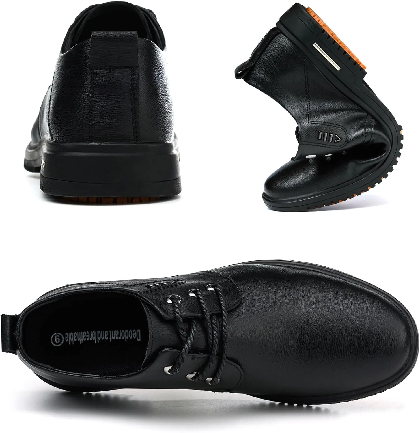 Non Slip Work Shoes for Men Waterproof Mens Slip Resistant ShoesComfortable Food Service Kitchen Restaurant Chef Work Shoes Black