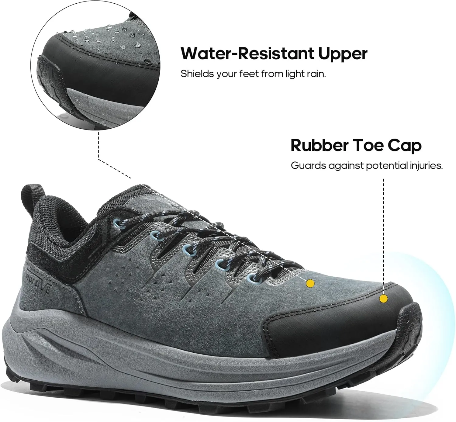 NORTIV 8 Men's Hiking Shoes Lightweight Breathable Trekking Trails Shoes Non-Slip Outdoor Shoes Valley