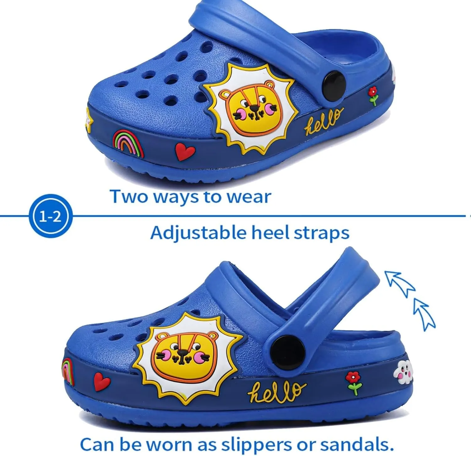 OHSNMAKSL Toddler Clog Slippers Garden Sandals Slip On Water Shoes Sneakers Cartoon Slides for Boys and Girls Children Beach Pool Shower