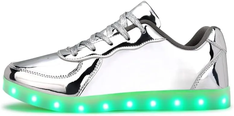 Padgene Women's Men's LED Lights Up Shoes Unisex Luminous Flashing Trainers USB Charging Lace Up Couples Dancing Shoes