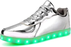 Padgene Women's Men's LED Lights Up Shoes Unisex Luminous Flashing Trainers USB Charging Lace Up Couples Dancing Shoes
