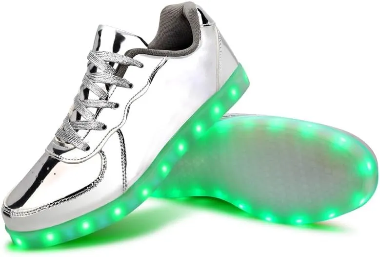 Padgene Women's Men's LED Lights Up Shoes Unisex Luminous Flashing Trainers USB Charging Lace Up Couples Dancing Shoes