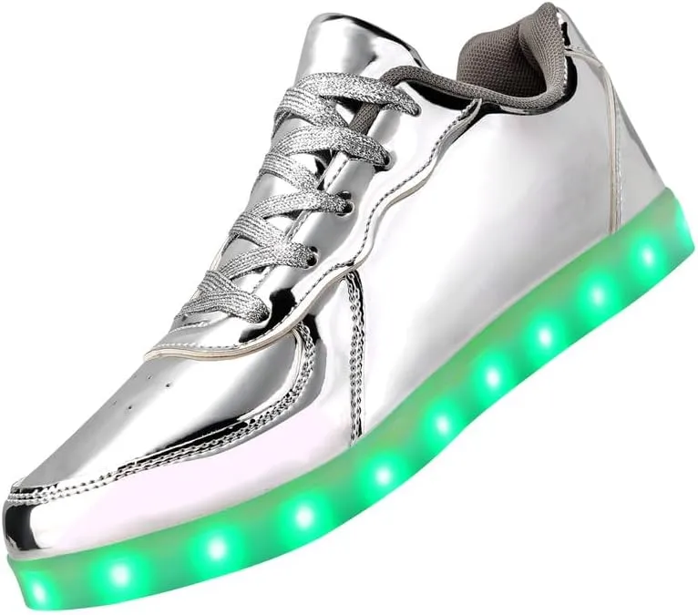 Padgene Women's Men's LED Lights Up Shoes Unisex Luminous Flashing Trainers USB Charging Lace Up Couples Dancing Shoes