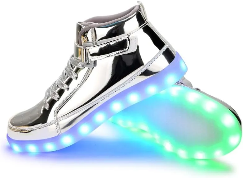Padgene Women's Men's LED Lights Up Shoes Unisex Luminous Flashing Trainers USB Charging Lace Up Couples Dancing Shoes