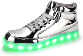 Padgene Women's Men's LED Lights Up Shoes Unisex Luminous Flashing Trainers USB Charging Lace Up Couples Dancing Shoes