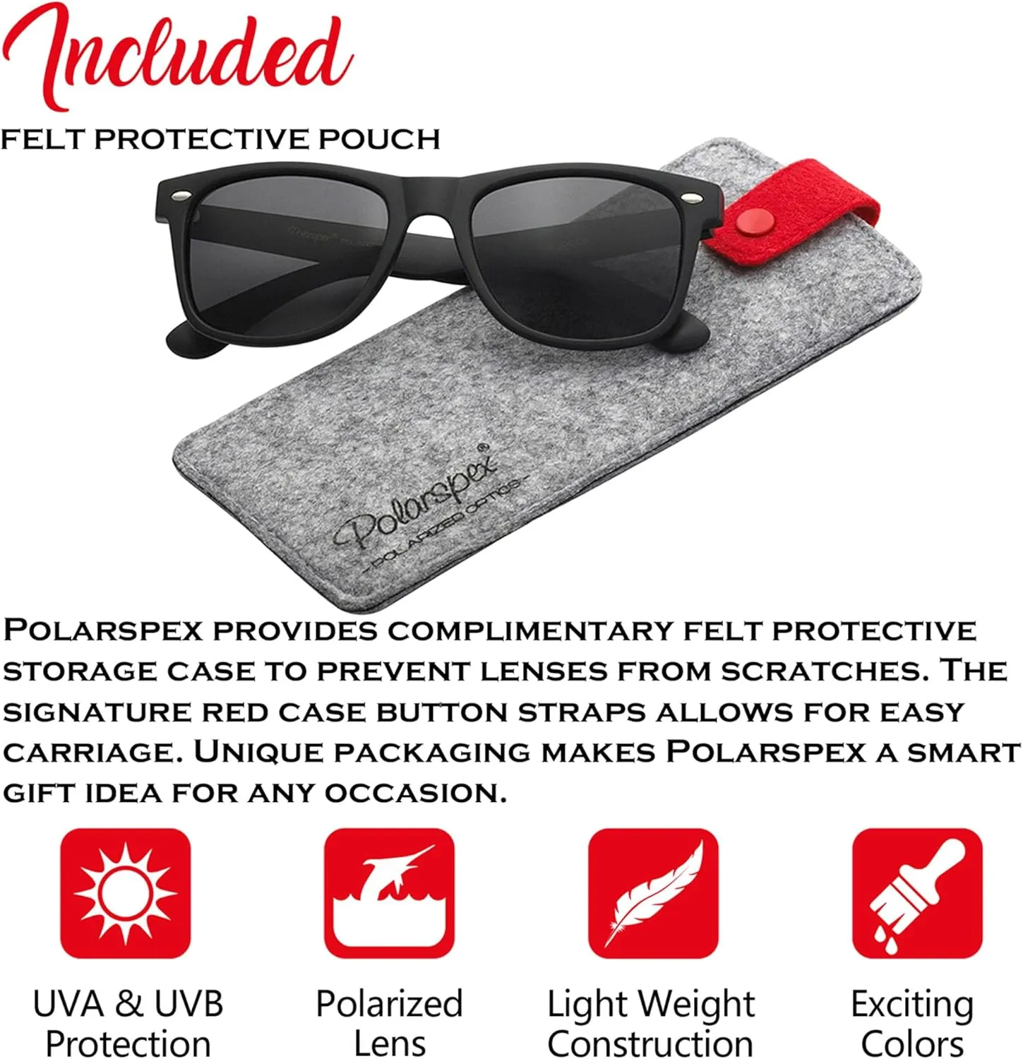 PolarSpex Polarized Sunglasses for Men and Women ?C UV Protection, Durable & Lightweight Retro Sunglasses for Driving, Fishing