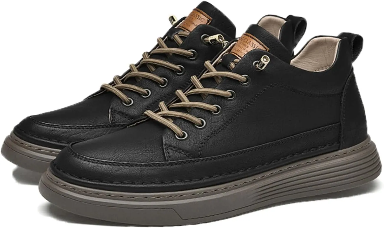 PURCHAWEE Elevator Shoes for Men Height Increase,Men's Invisible Height Increasing Elevator Shoes Taller Height Sneakers Leather Casual Shoes