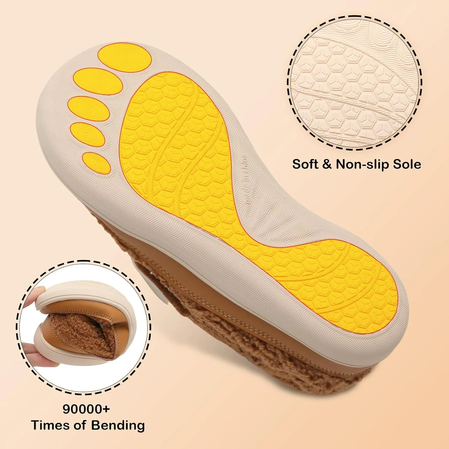 relxfeet Womens Wide Slippers Diabetic Shoes Adjustable Barefoot Walking Shoes Swollen Edema House Shoes Indoor Outdoor Slippers