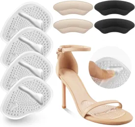 Riootlnm Metatarsal Pads, Ball of Foot Cushions, Heel Pads Inserts for Too Big Shoe, Reduce Foot Pain, No Slip Heel Grips Liners Pads for Loose Shoe, Blisters (Clear)