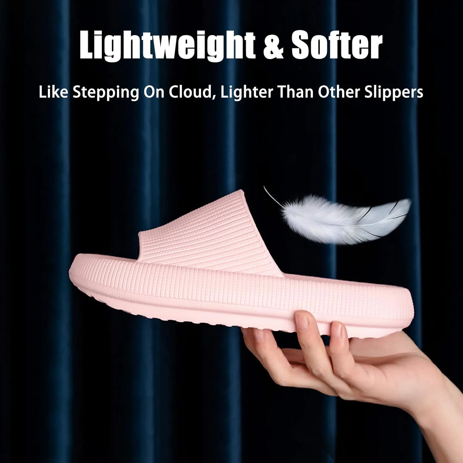 rosyclo Cloud Slippers for Women and Men, Pillow House Slippers Shower Shoes Indoor Slides Bathroom Sandals, Ultimate Comfort, Lightweight, Thick Sole, Non-Slip, Easy to Clean