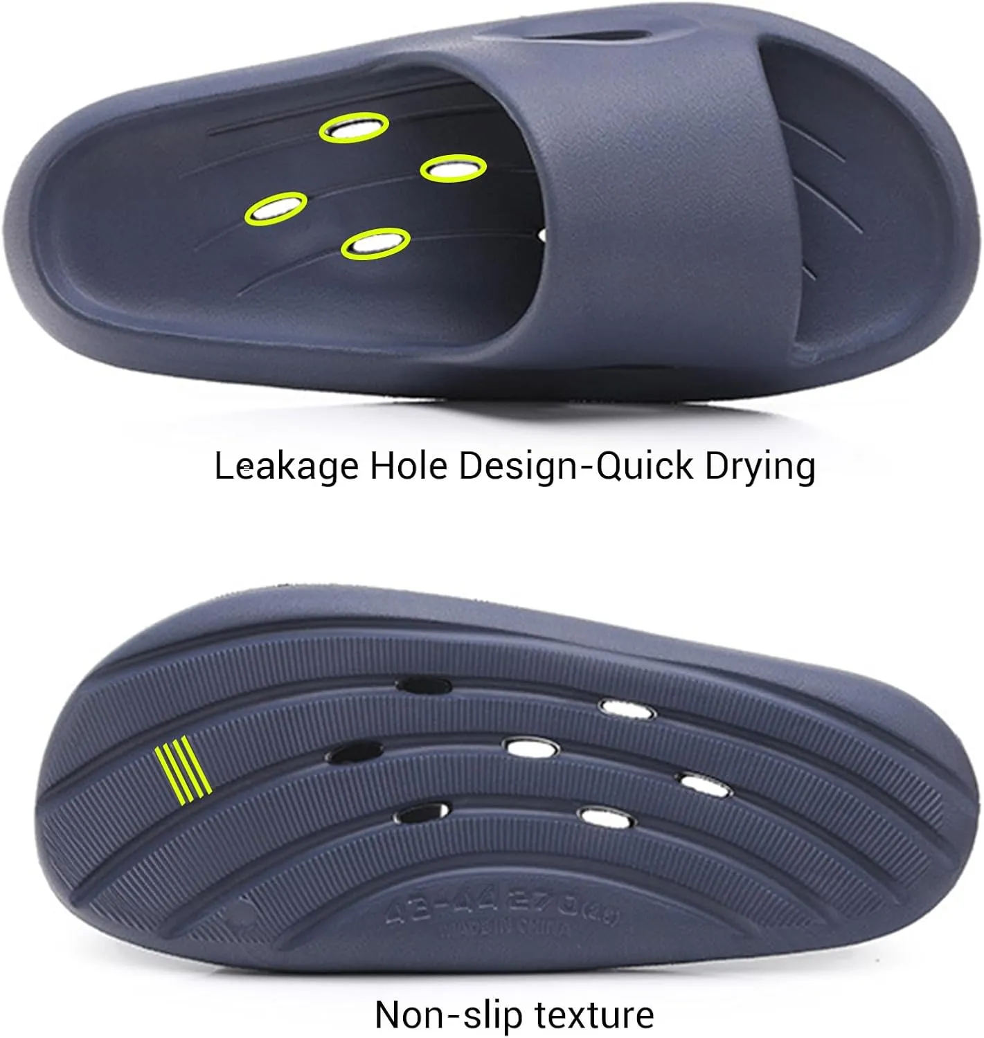 Shower Shoes Quick-Dry Non-Slip Bathroom Slippers for Men & Women,Quick-Dry Non-Slip, Home Slides Dorms, Gym, Pool, Spa, Camping, Beach