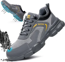 Steel Toe Shoes for Men Women Lightweight Work Shoes Mens Indestructible Safety Sneakers Puncture Proof Construction Shoe Composite Toe Sneakers
