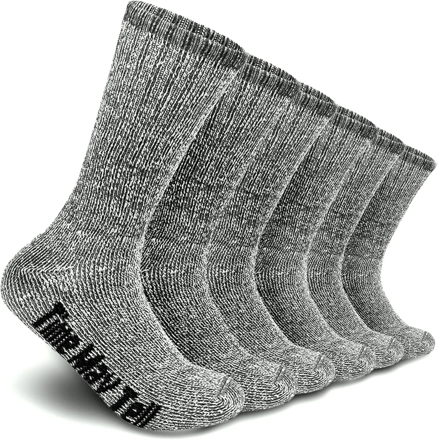 Time May Tell Mens Merino Wool Hiking Cushion Socks Thermal Warm Crew Winter Boot Socks Pack (2/4 Pair,6-13 Size)