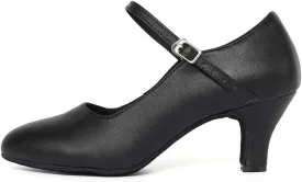 TINRYMX Closed Toe Dance Shoes Women Mary Jane Shoes Latin Ballroom Salsa Shoes Character Shoes, US 5