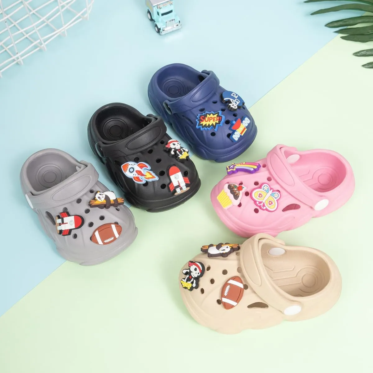 Toddler Cute Garden Clogs Boys Girls Slip On Shoes Summer Lightweight Outdoor Slides Sandals Infant Children Beach Pool Shoes (Toddler/Little Kids)